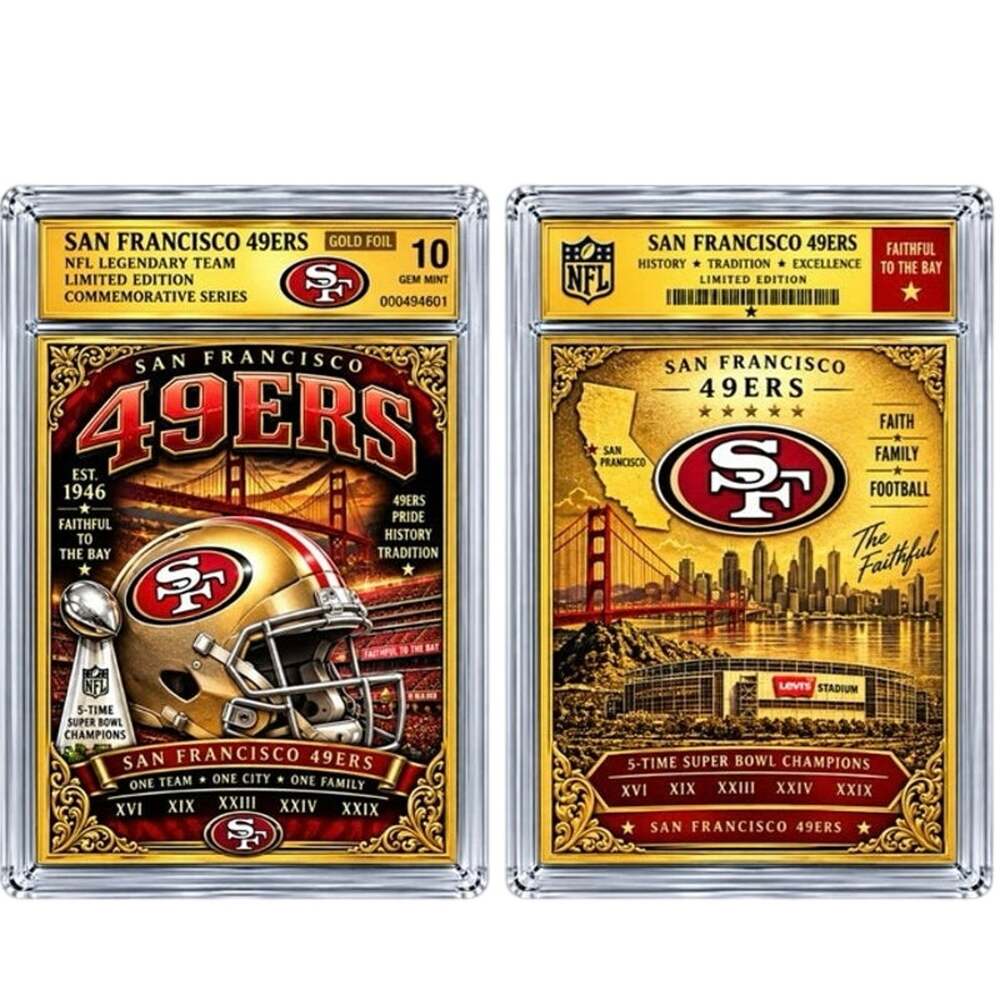 SAN FRANCISCO 49ERS GOLD FOIL COLLECTIBLE – ENCASED EDITION